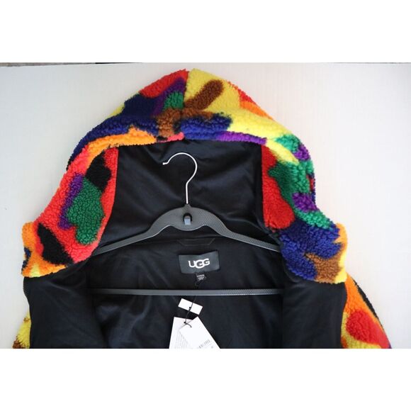UGG 1143133 Unisex Sz XXS/XS Multicolor Olympia Pride Hooded Fuzzy Jacket - Picture 3 of 16
